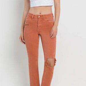 Vervet distressed straight leg denim